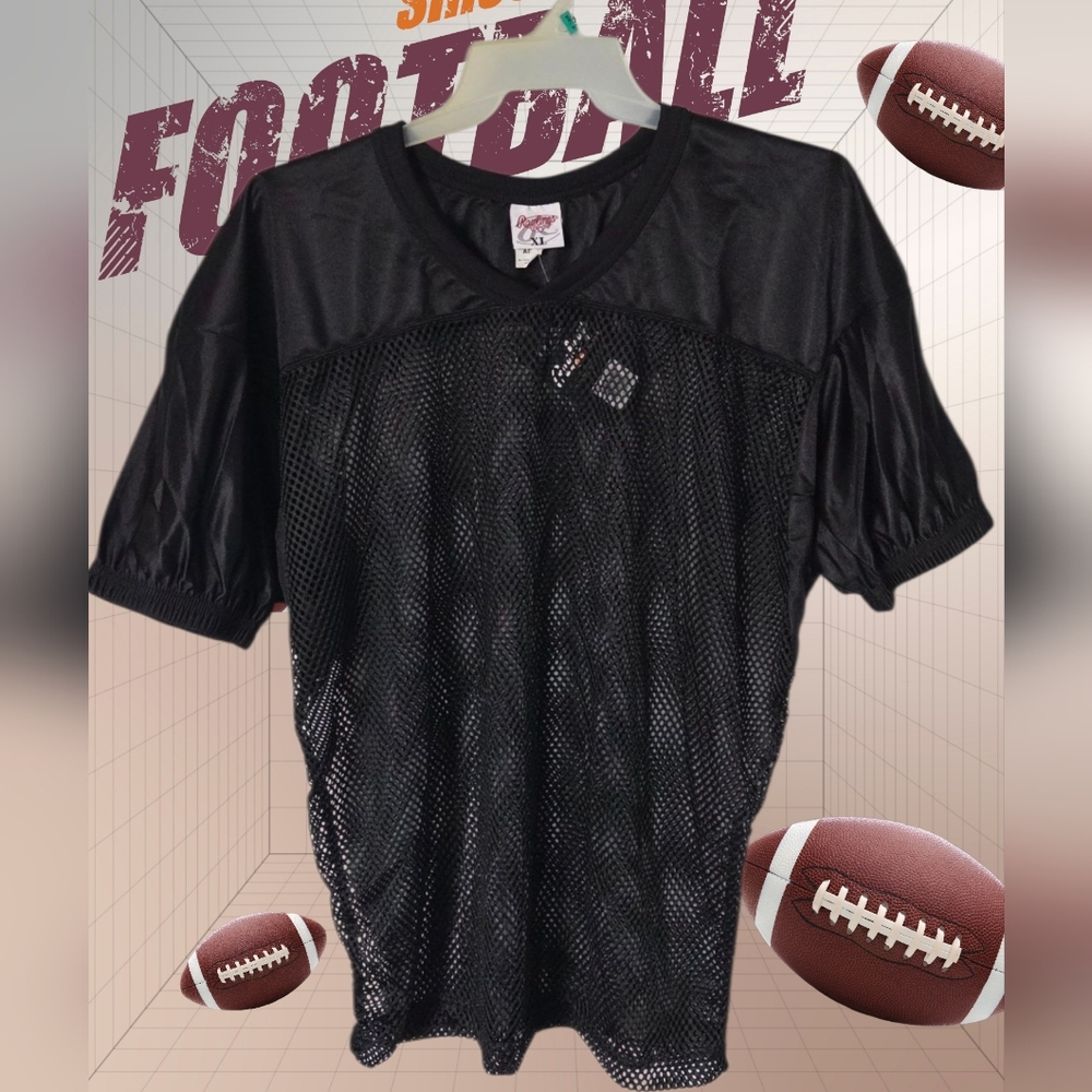Rawlings Black Football Practice Jersey XL | Mesh Training Pinny NWT Fan Shirt